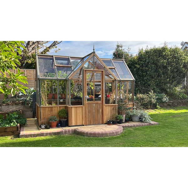 Alton Durham T-Shaped Cedar Half-Boarded Greenhouse