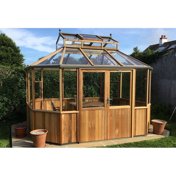 Alton Octagonal Cedar Half-Boarded Greenhouse