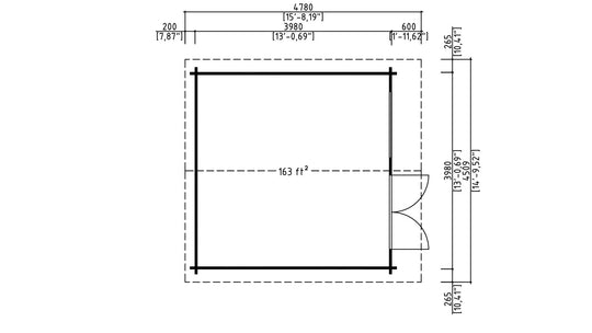 Gardenhouse 24 USA Garden Room Bridget 44 - floor plan
