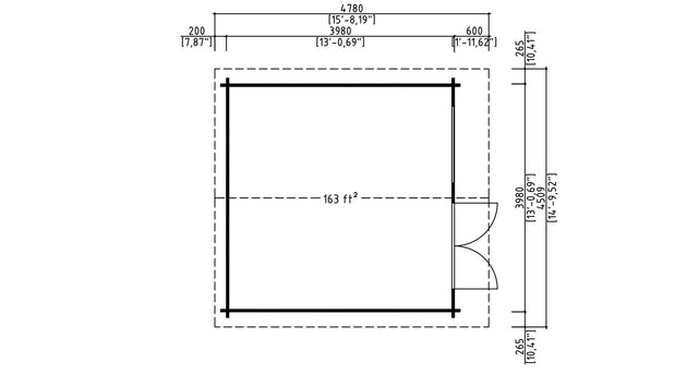 Gardenhouse 24 USA Garden Room Bridget 44 - floor plan