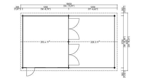 Gardenhouse 24 USA Double Garage and Carport Erki 70 - floor plan