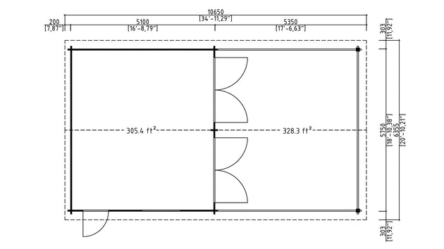 Gardenhouse 24 USA Double Garage and Carport Erki 70 - floor plan