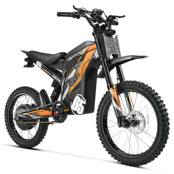 HappyRun G300 Pro Electric Dirt Bike — 6500W Peak, 72V 30Ah, 50 MPH, 70-Mile Range | Buy Online USA