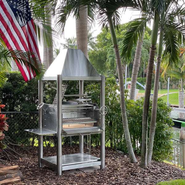 Tagwood BBQ Argentine Santa Maria Wood Fire & Charcoal Gaucho Grill all Stainless Steel