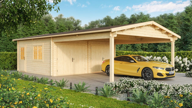 Gardenhouse 24 USA Double Garage and Carport Erki 44 - front view