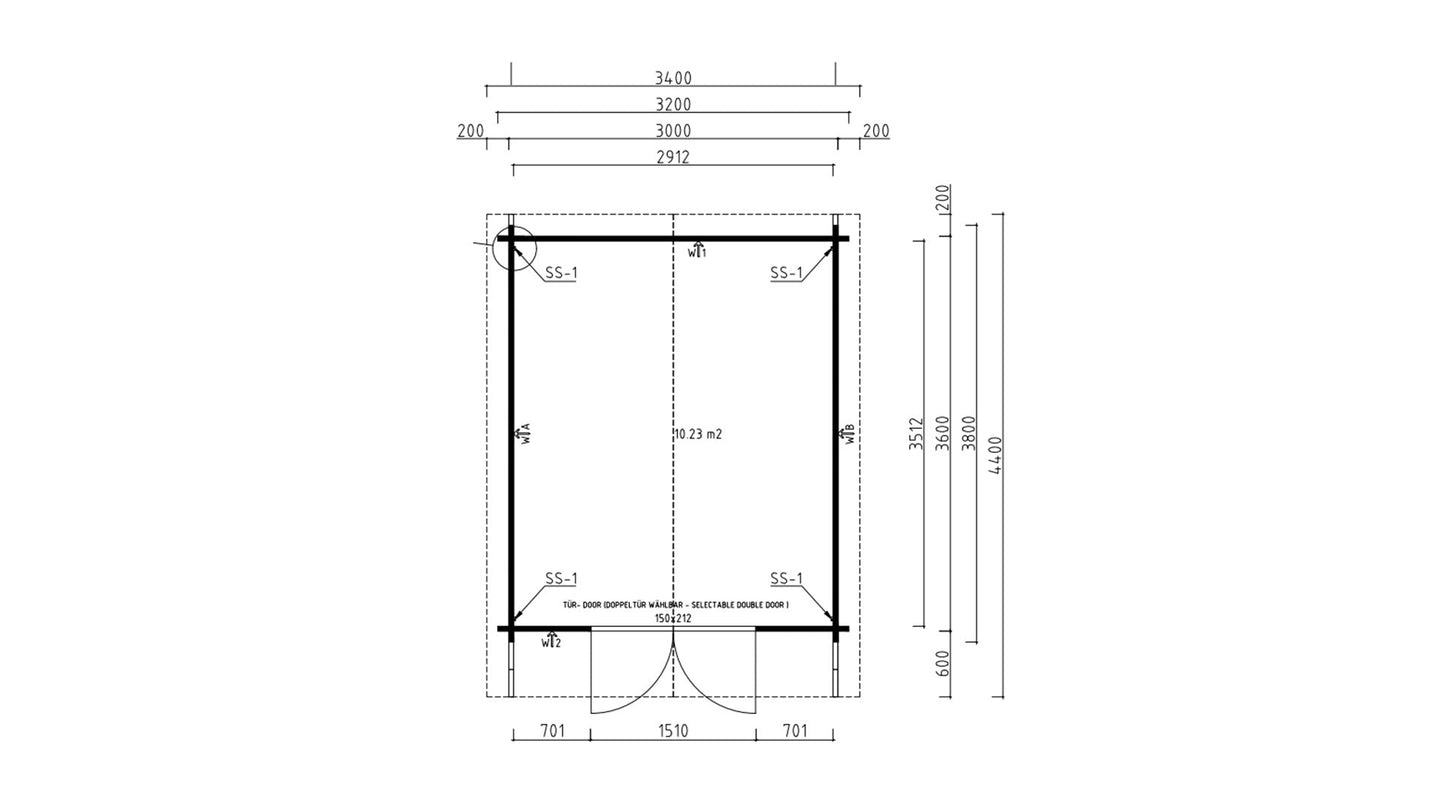 Gardenhouse 24 USA Garden Shed Lexi 44H - view 6